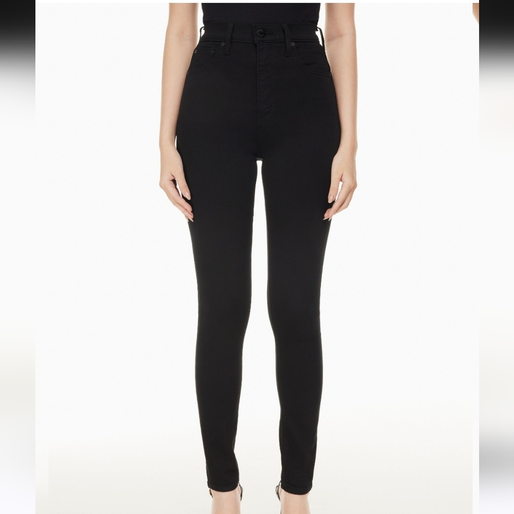 Aritzia Denim Forum black the lola high rise skinny jeans